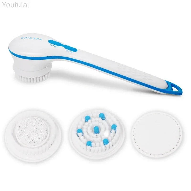 Electric shower brush 5 in 1 spin spa bath scrubber - Prozone