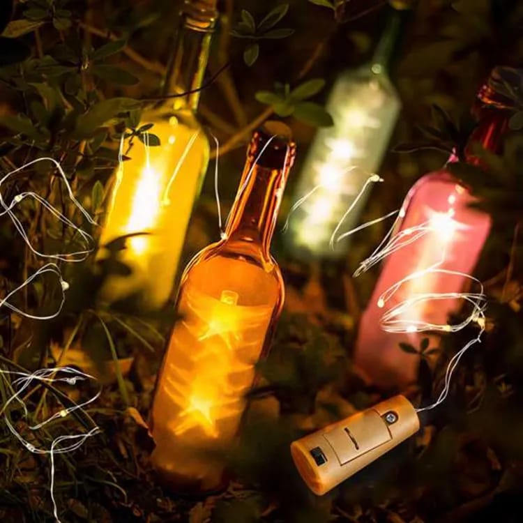 Wine bottle lights with cork led string light - Prozone