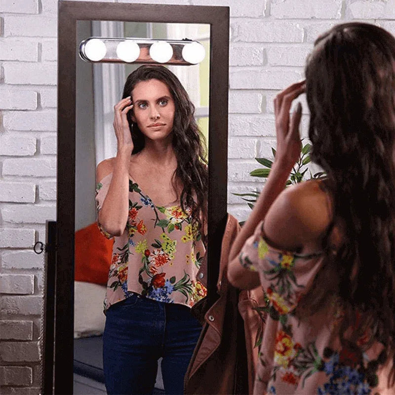 Led mirror light 4 bulb makeup night light - Prozone