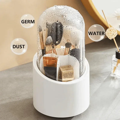 Rotating makeup brush holder with lid - Prozone
