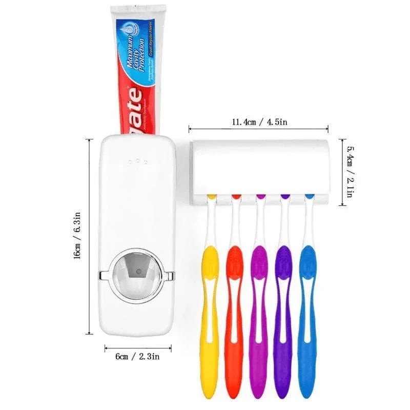 Automatic toothpaste dispenser with tooth brush holder - Prozone