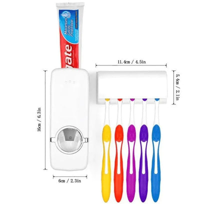 Automatic toothpaste dispenser with tooth brush holder - Prozone