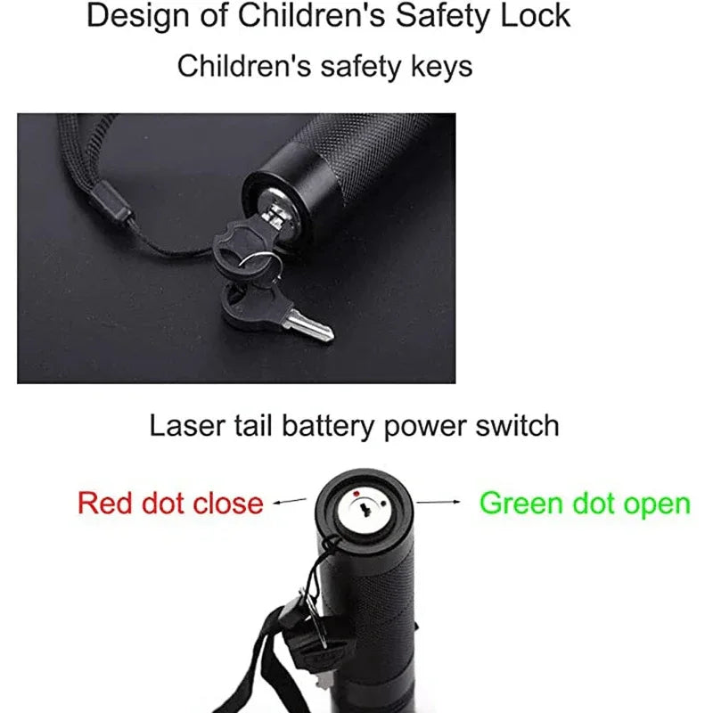 Green laser pointer pen with safety lock key - Prozone