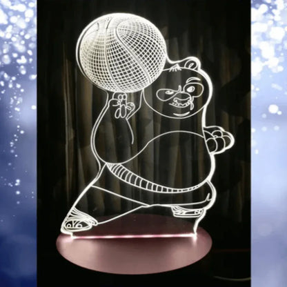 kung-fu panda 3d acrylic lamp with plastic base - Prozone