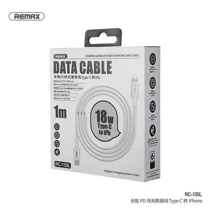 Remax fast-charging type-c to lightning data cable rc-135l - Prozone