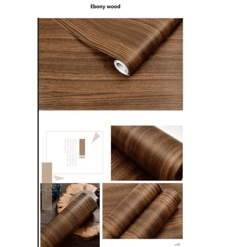 Pack of 2 wooden sheet pvc waterproof vinyl wallpaper 60x200cm - Prozone