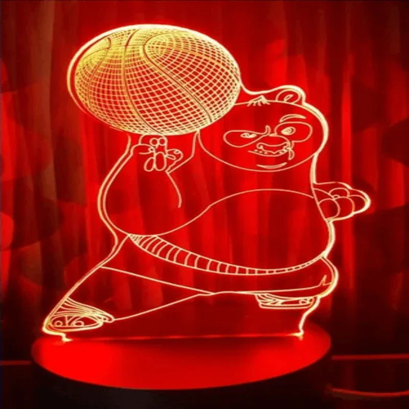 kung-fu panda 3d acrylic lamp with plastic base - Prozone
