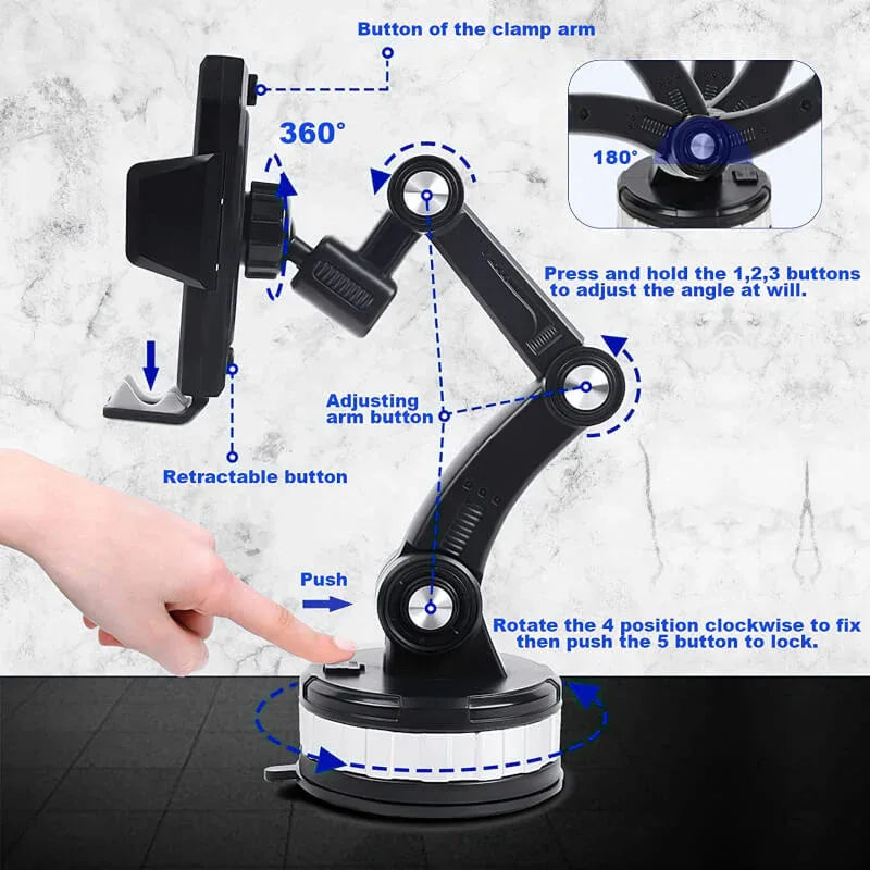 Suction cup 360 rotatable car phone holder for dasboard - Prozone