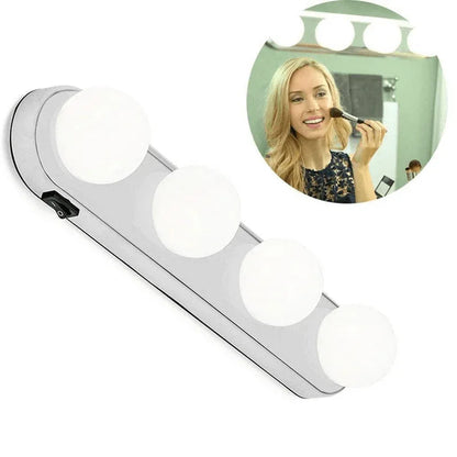 Led mirror light 4 bulb makeup night light - Prozone
