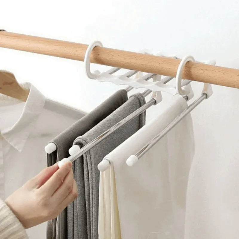 Pack of 3 clothes hanger adjustable trouser storage rack - Prozone