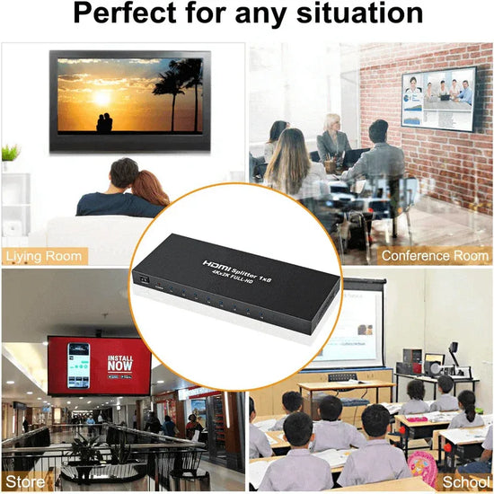 1 in 8 powered 4k hdmi splitter with charger - Prozone