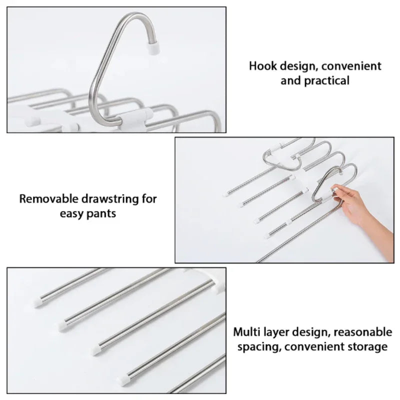 Pack of 3 clothes hanger adjustable trouser storage rack - Prozone