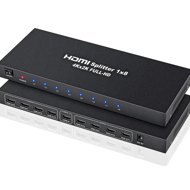 1 in 8 powered 4k hdmi splitter with charger - Prozone