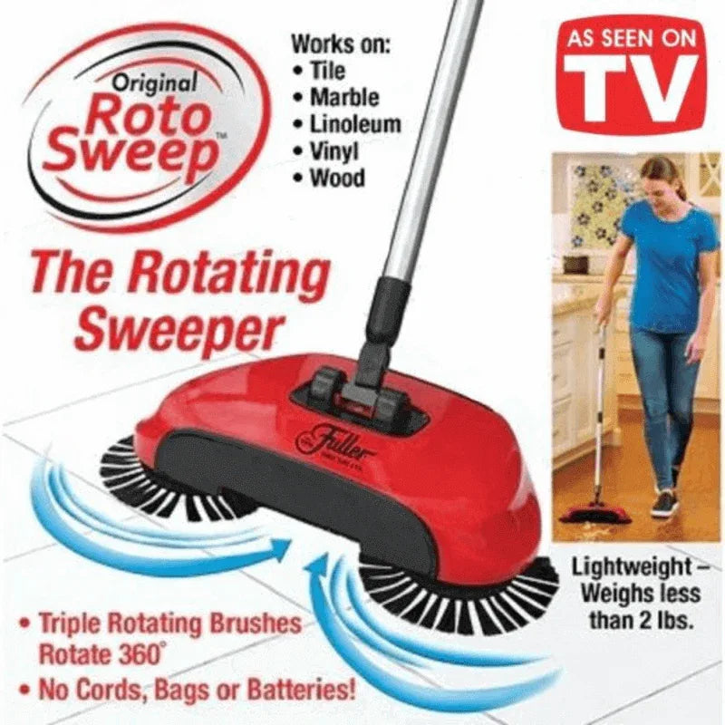 Cordless hard floor manual roto sweeper - Prozone
