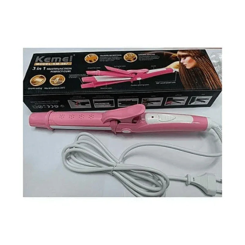 Kemei 3 in 1 hair straightener curler crimper km-987 - Prozone