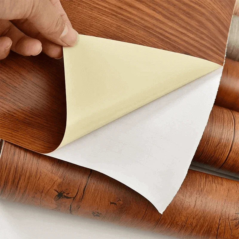 Pack of 2 wooden sheet pvc waterproof vinyl wallpaper 60x200cm - Prozone