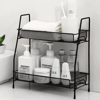 double layer iron rack kitchen and bathroom organizer - Prozone