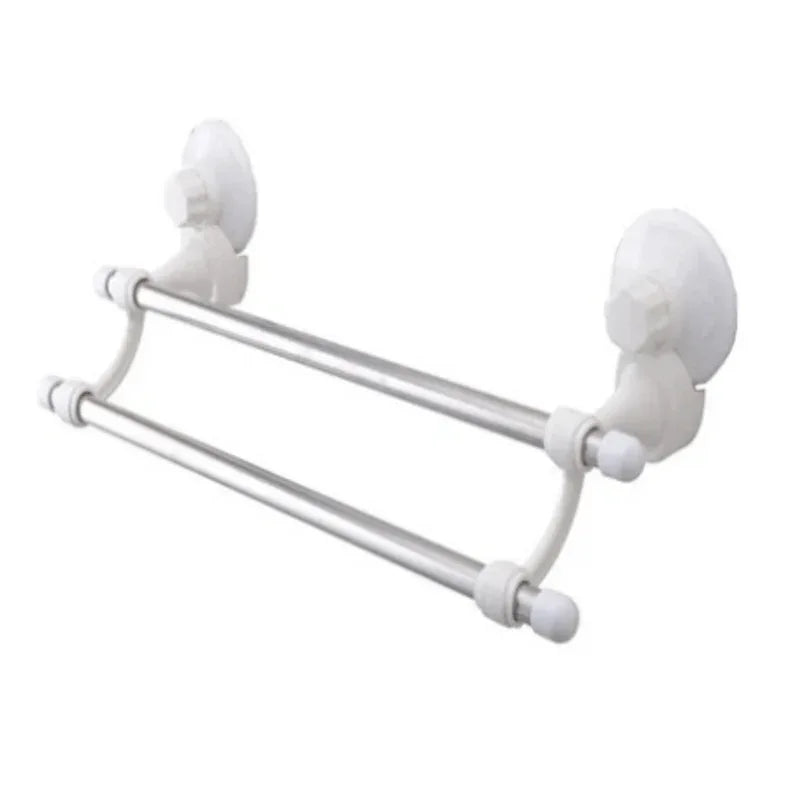 Suction cup double bar towel holder - white - Prozone