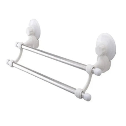 Suction cup double bar towel holder - white - Prozone
