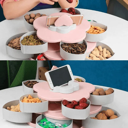 double-layer flower snacks container with mobile holder - Prozone
