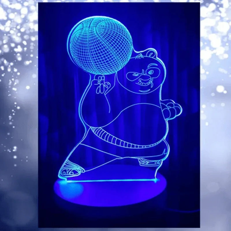 kung-fu panda 3d acrylic lamp with plastic base - Prozone