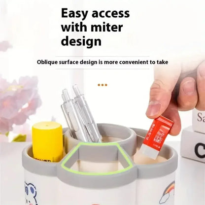6 Grid Multi Functional Cute Plum Blossom Shaped Pen Holder - Prozone