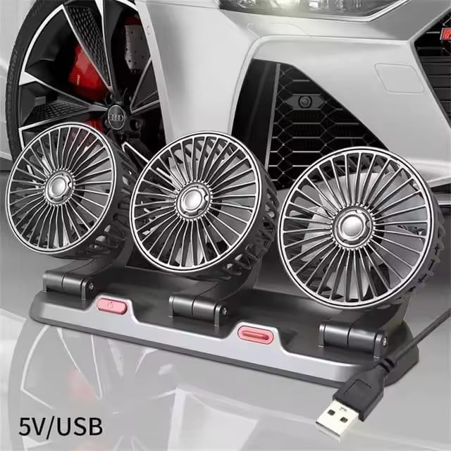 Portable 360°Rotating Three Heads Car Cooling Fans - Prozone