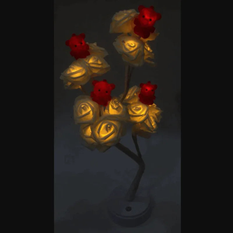 Bear flower lamp tree decorative night light - Prozone