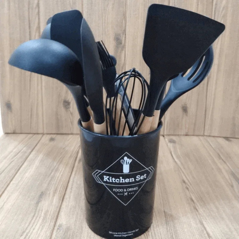 Non stick wood silicone spatula set - Prozone