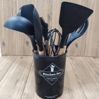 Non stick wood silicone spatula set - Prozone
