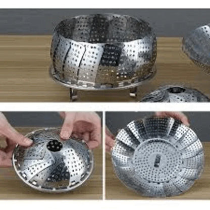 Foldable stainless steel food steamer basket - Prozone