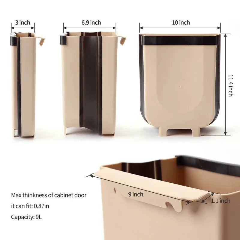 Foldable cabinet trash bin travel size - Prozone