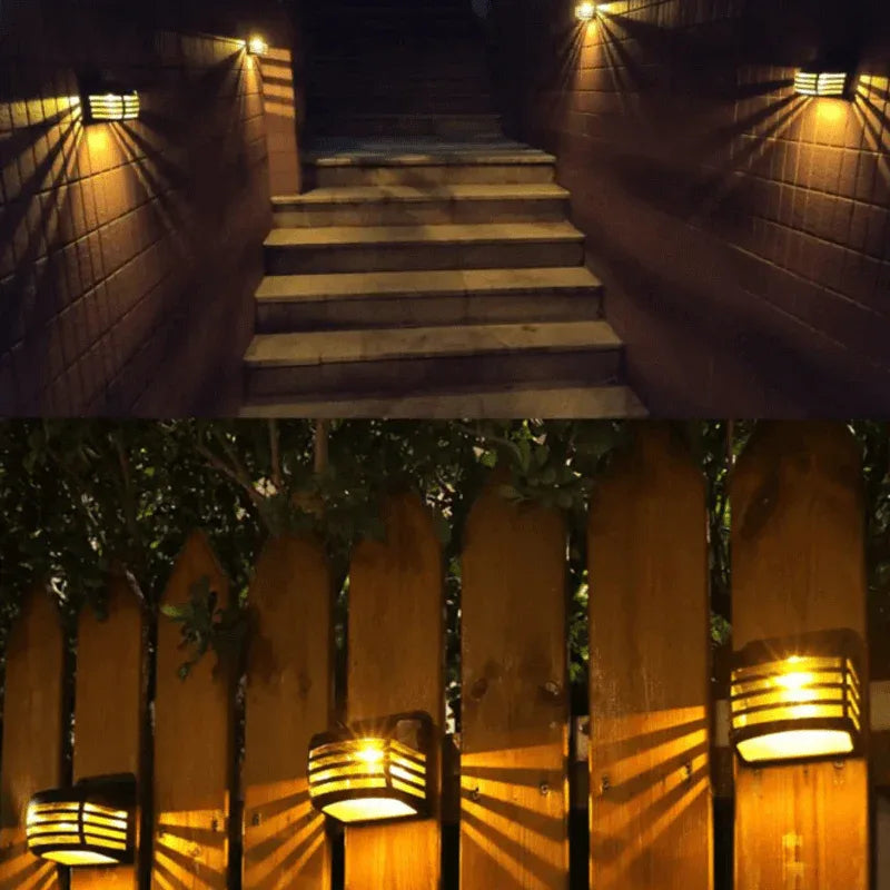 Solar powered outdoor wall light black - Prozone