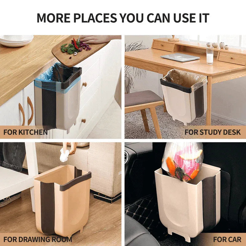 Foldable cabinet trash bin travel size - Prozone