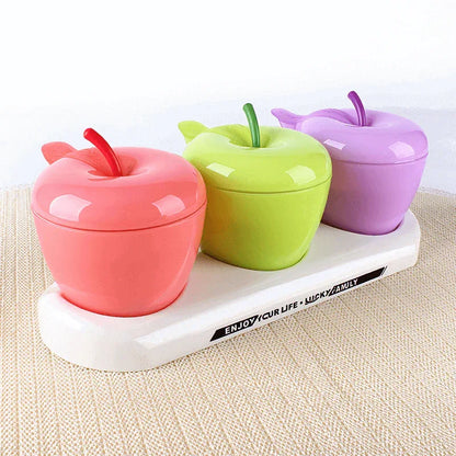 Spice jars apple shaped 3pcs multicolor - Prozone