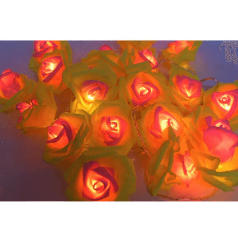 Pink yellow flower fairy light - Prozone