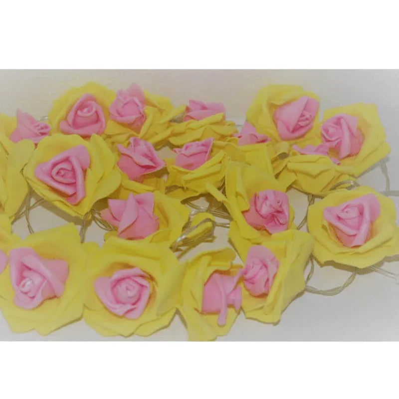 Pink yellow flower fairy light - Prozone