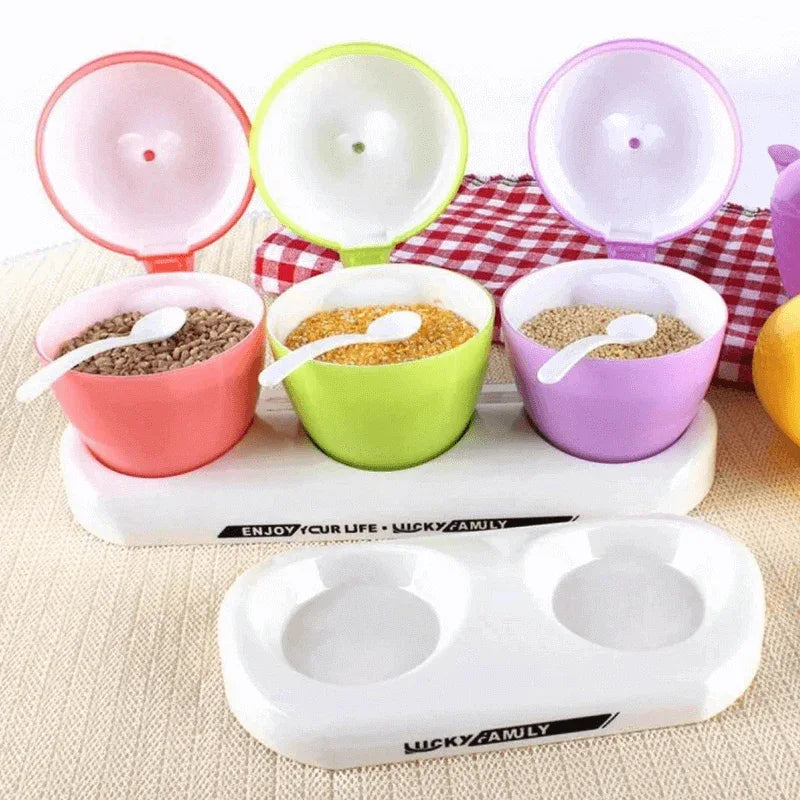 Spice jars apple shaped 3pcs multicolor - Prozone