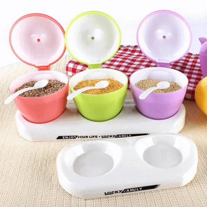 Spice jars apple shaped 3pcs multicolor - Prozone