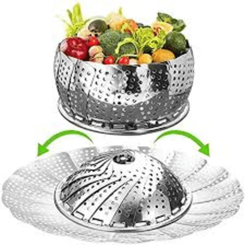 Foldable stainless steel food steamer basket - Prozone