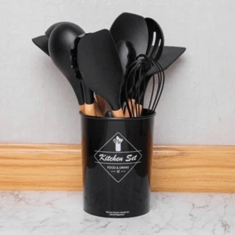 Non stick wood silicone spatula set - Prozone