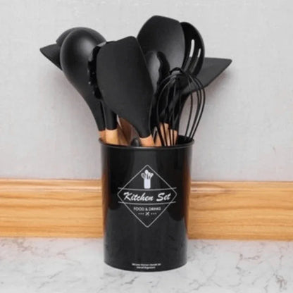 Non stick wood silicone spatula set - Prozone