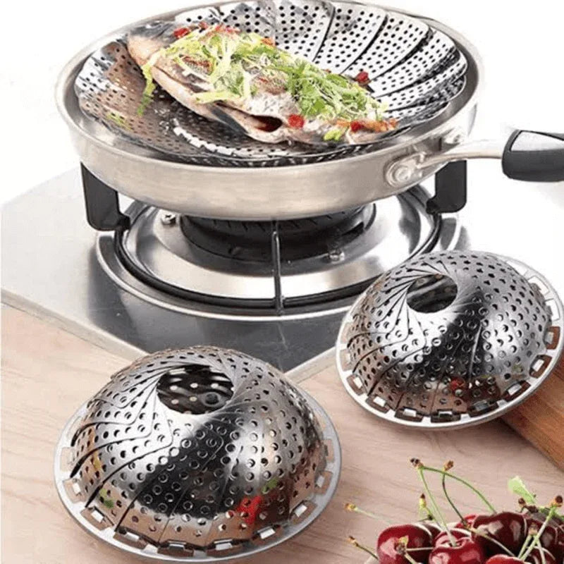 Foldable stainless steel food steamer basket - Prozone