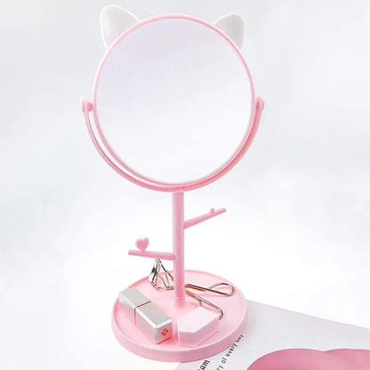 Makeup led mirror pink cat ear design - Prozone