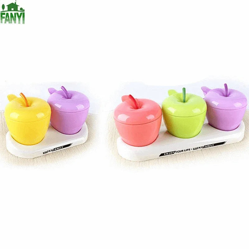 Spice jars apple shaped 3pcs multicolor - Prozone