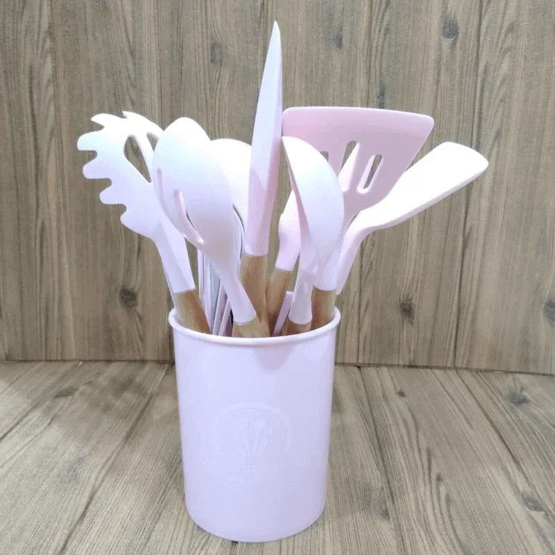 Non stick wood silicone spatula set - Prozone