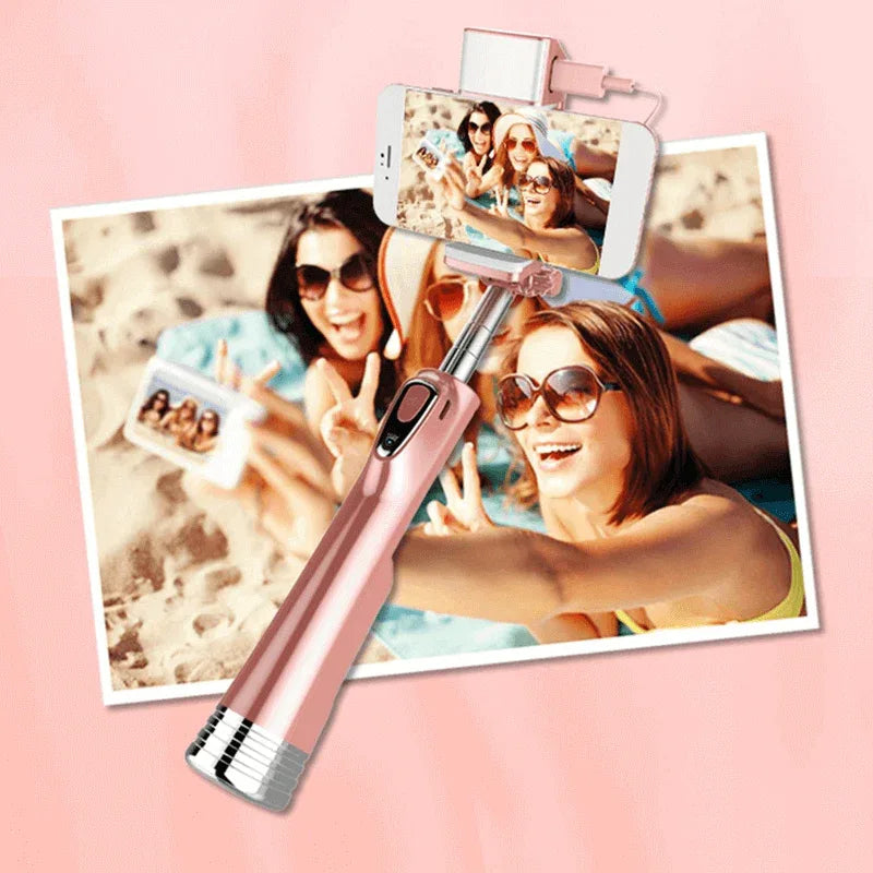 Rose gold selfie stick monopod wireless rc - Prozone
