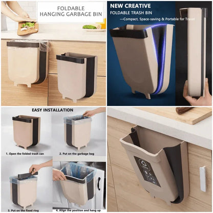 Foldable cabinet trash bin travel size - Prozone
