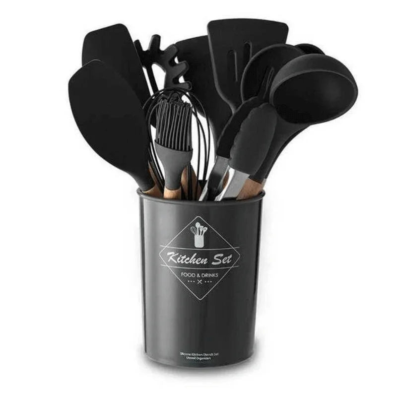 Non stick wood silicone spatula set - Prozone