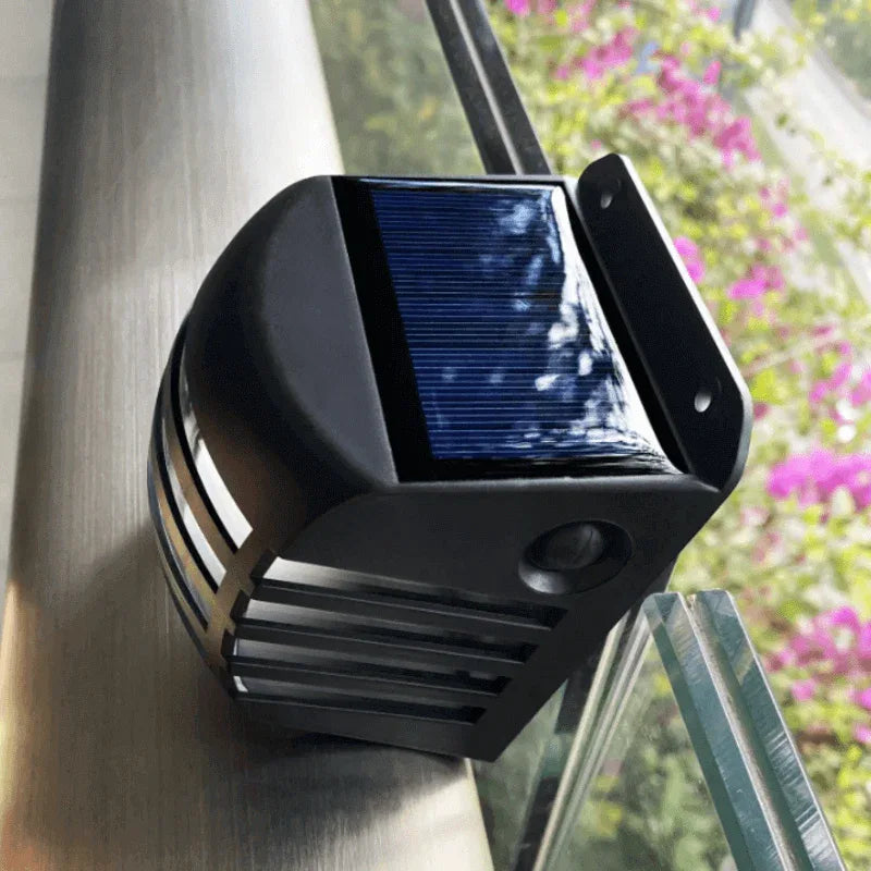 Solar powered outdoor wall light black - Prozone